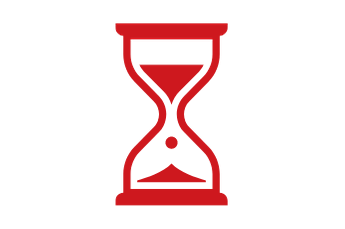 Red hourglass icon