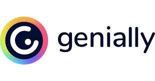 Genially logo - black text and multicolor icon
