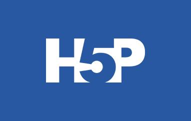 H5P logo - blue background with white lettering